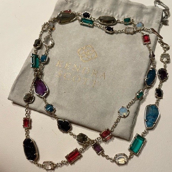 Kendra Scott Jewelry - Kendra Scott JOANNE Multicolor Gemstone Station Necklace - Gold